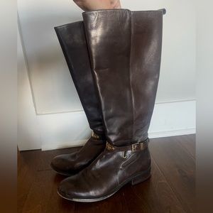 Brown FULL LEATHER Michael Kors riding boots